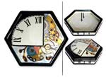 Hexagonal box  'Time & Movement' from the Behnd the Time collection painted by Anne Blake