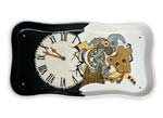 Oblong plate 'Fractured Time' from the Behnd the Time collection painted by Anne Blake